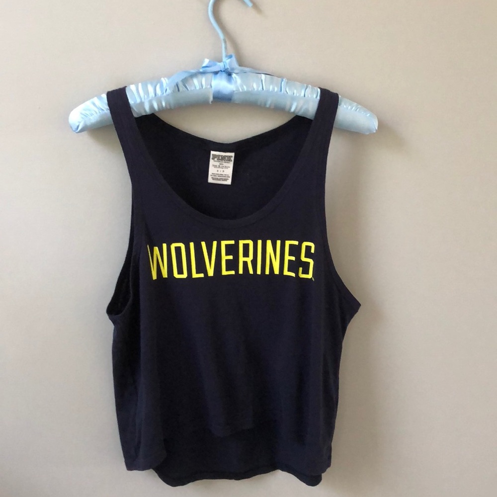 PINK- university of Michigan tank top